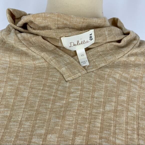 Anthropologie Deletta Tan Ribbed Tunic Top Women's Size XS - Picture 8 of 9